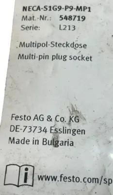 NEW FESTO NECA-S1G9-P9-MP1 MULTI PIN PLUG SOCKET NECAS1G9P9MP1 548719