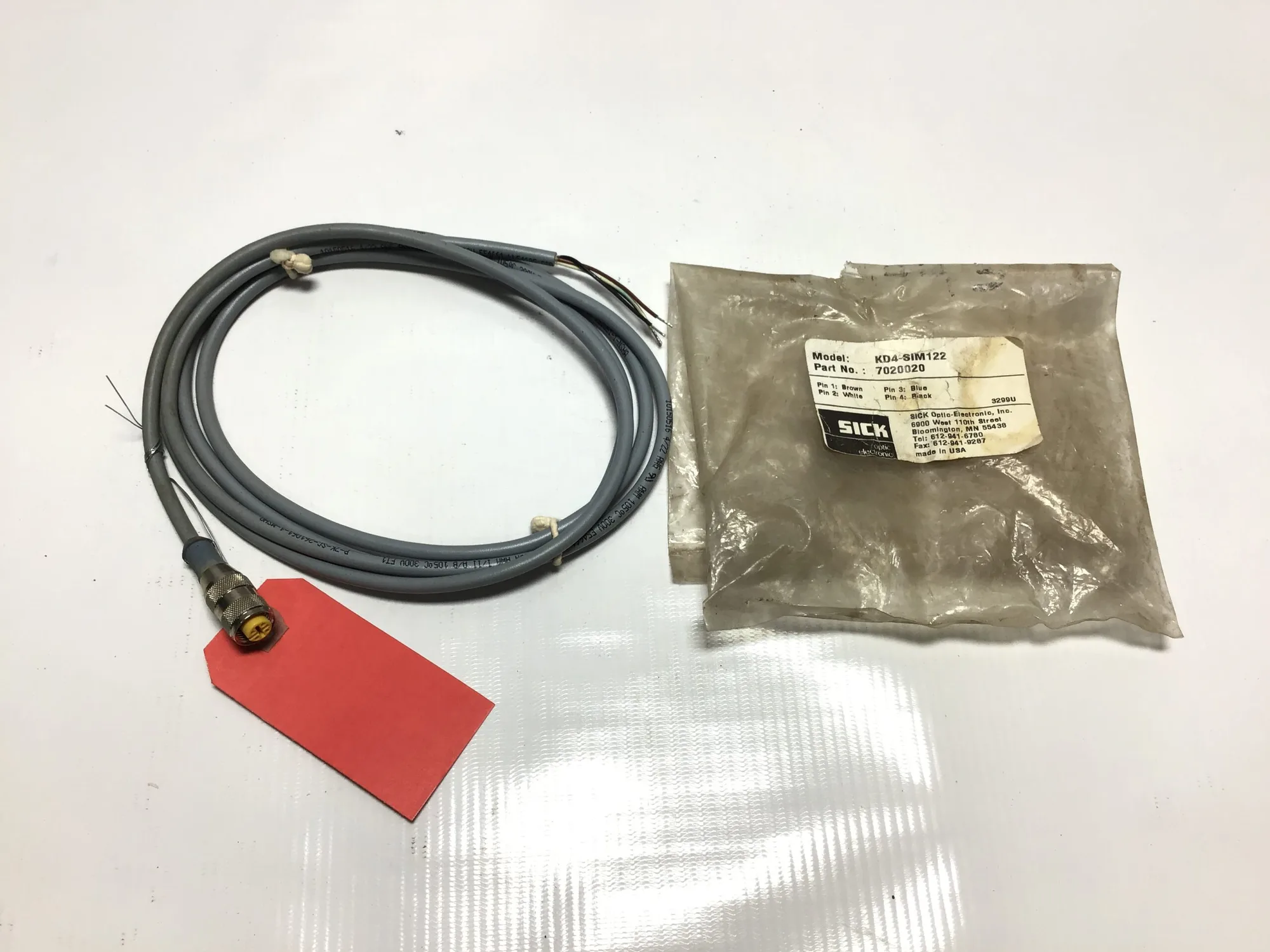 SICK 7020020 KD4-SIM 122 Cordset 4 Pin