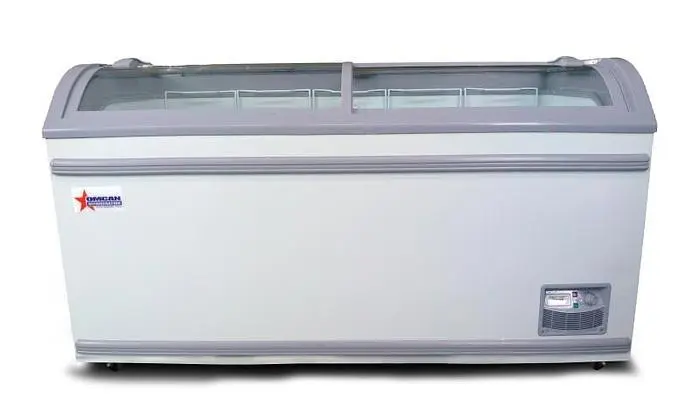 58″ Ice Cream Display Chest Freezer with Curve Glass Top, 17.7 cu.ft. Capacity – 110 V, 330
