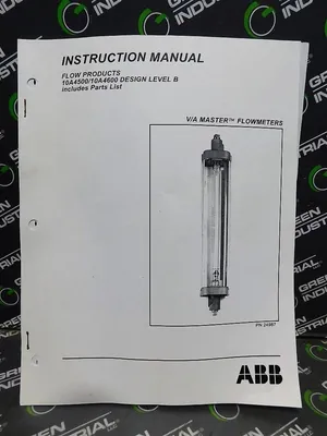 ABB 10A4555SZBJ V/A Master FlowMeter 1380 kPa. ga/200 psig @ 120°C/250°F New