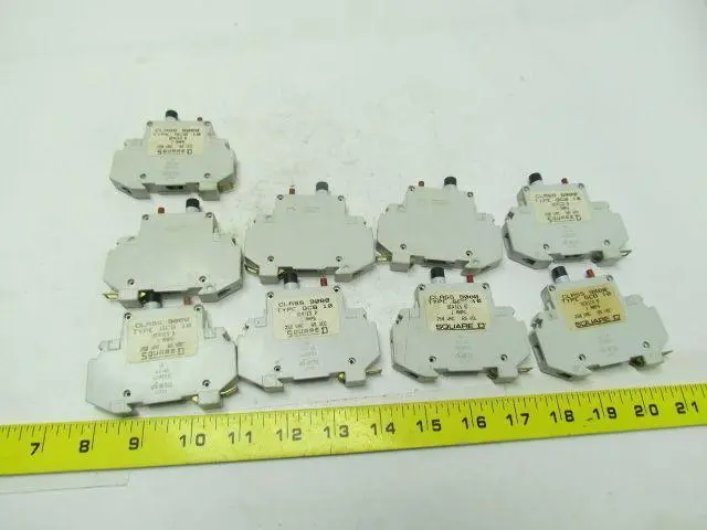 Square D GCB 10 Ser.B Thermal magnetic circuit breaker 1A 250VAC 65VDC Lot of 8