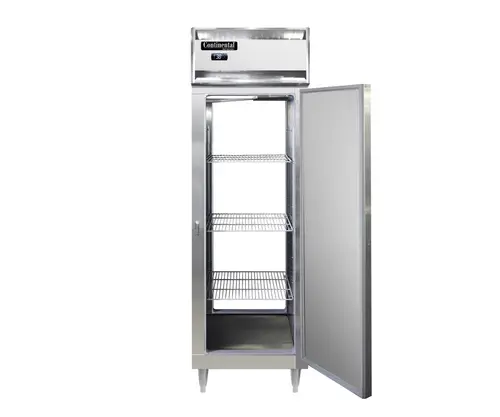 Continental D1RNSSPT 26" One Section Pass Thru Refrigerator, (2) Right Hinge Solid Doors, Top Compressor, 115v