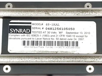 USED SYNRAD CARBON DIOXIDE LASER 30W MAX DAMAGED APERTURE