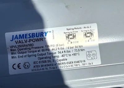 USED JAMESBURY VPVL350SR4/5BD