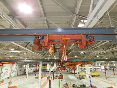 Cleveland Tramrail P&H 3 Ton Single Girder Underhung Bridge Crane 41' Span