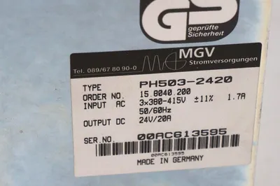 NEW GS MGV PH503-2420 POWER SUPPLY 24VDC PH5032420