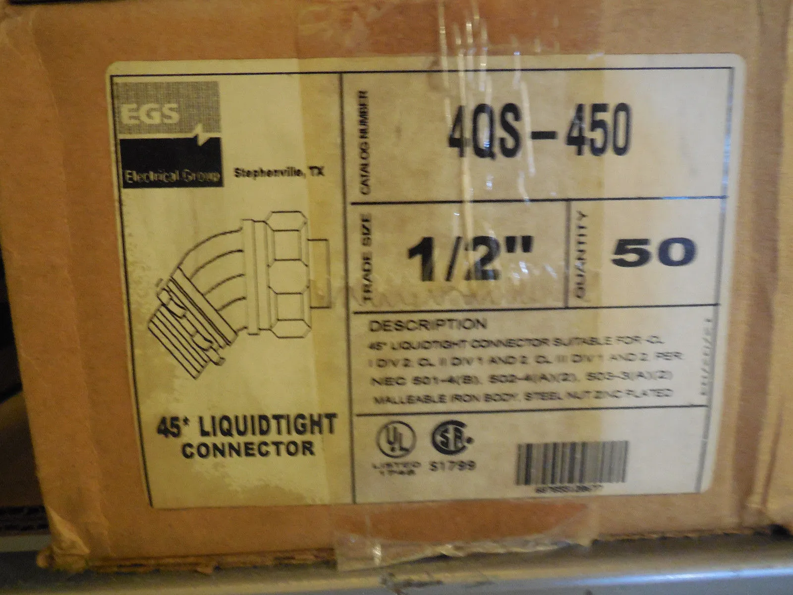 50 NEW EGS 4QS-450 CONNECTORS 4QS450