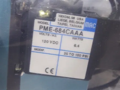 MAC PME-684CAAA Solenoid Valve 120VDC New NIB