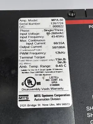 USED MTS MTS MPA-50