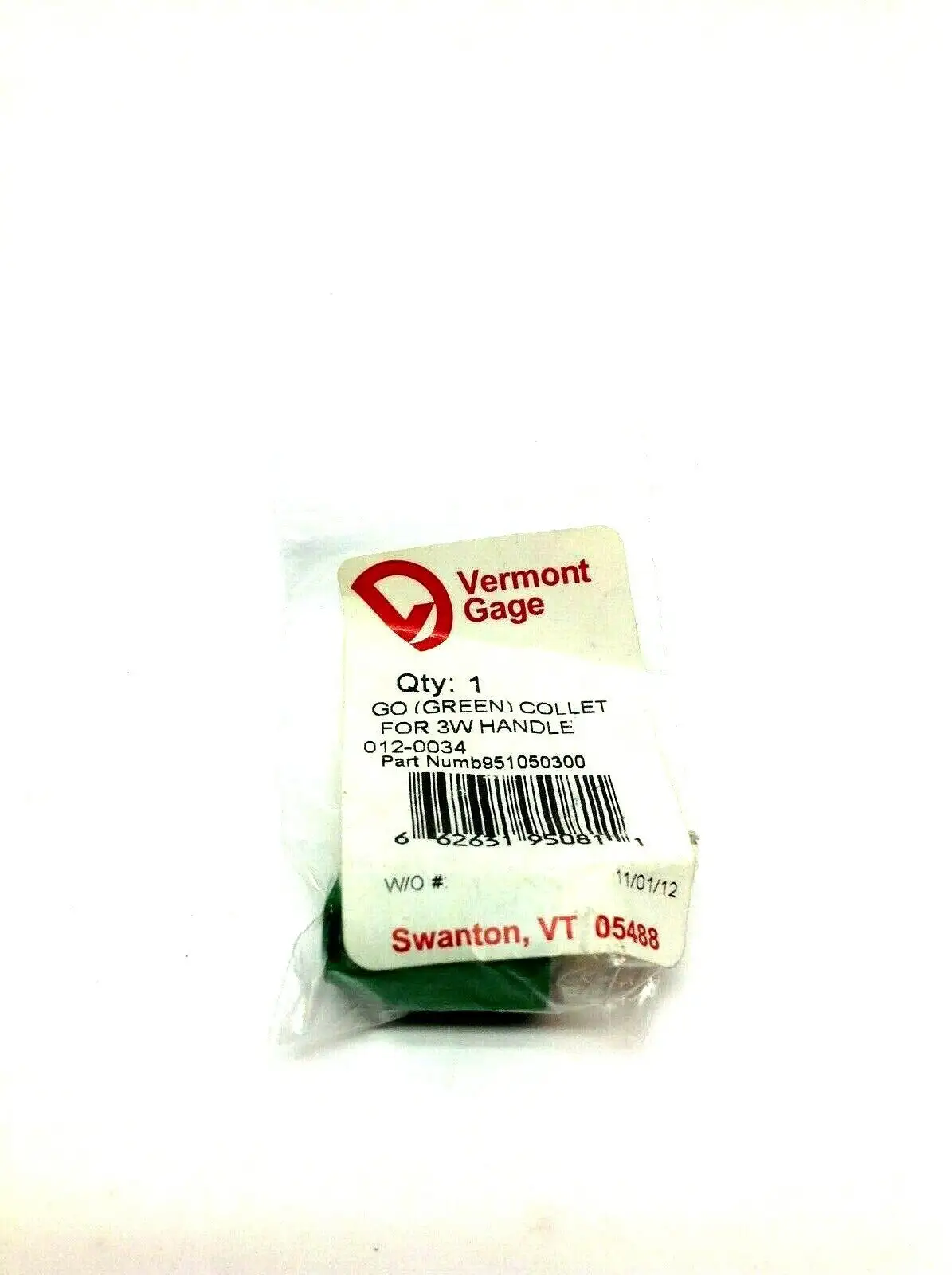 NEW VERMONT GAUGE GREEN COLLET FOR 3W HANDLE