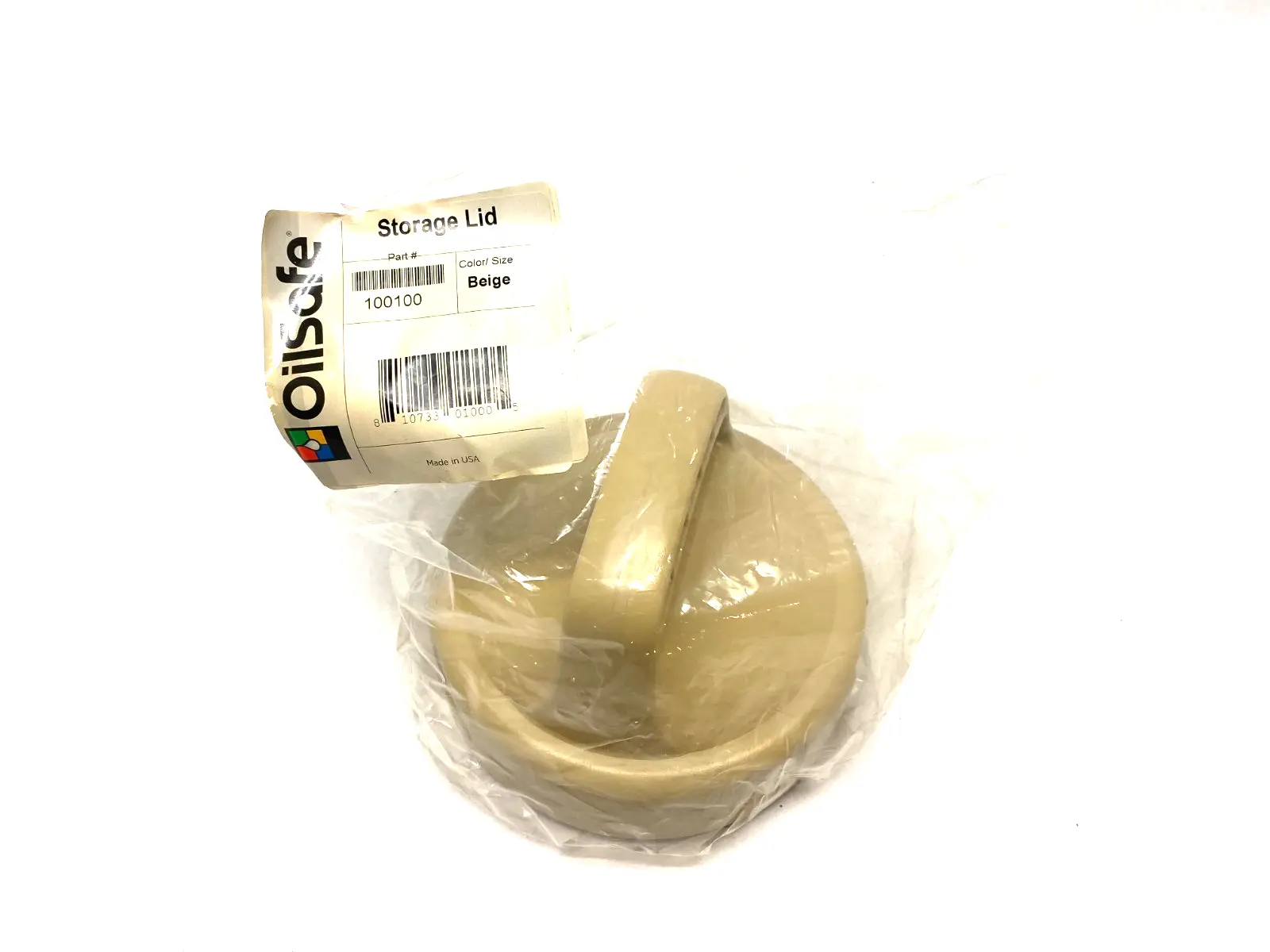 NEW OILSAFE SPILL-PROOF UTILITY LID, BEIGE