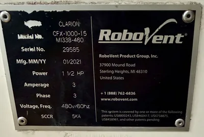 2021 ROBOVENT CFX-1000-1.5-M1338-460 Mist Collectors | Great American Equipment Company (3)