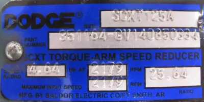 NEW DODGE SCXT125A TORQUE ARM SPEED REDUCER 25.64:1 351164-GV140850334