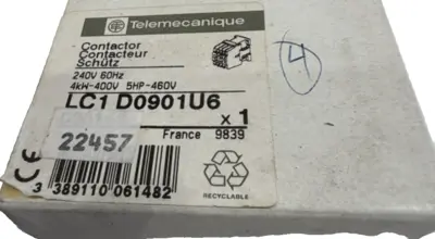 NEW TELEMECANIQUE LC1 D0910 U6 CONTACTOR 240V 60HZ LC1 D0910 U6
