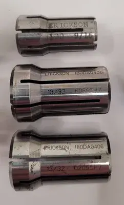 UNBRANDED 6 PIECE COLLET SET - SIZES INCLUDE 13/32, 3/4IN, 9/16, AND ERICKSON 13/32