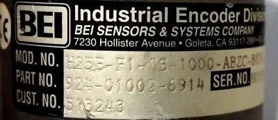 USED BEI 924-01002-6914 ENCODER H25E-F1-SS-1000-ABZC-8830-LED-SM18-S 92401002691
