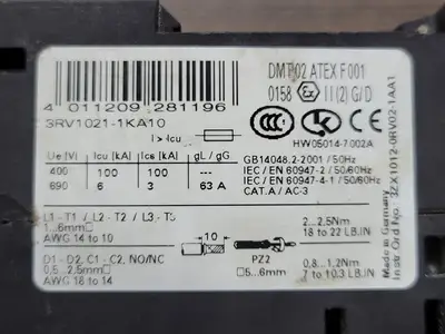 USED SIEMENS 3RV1021-1KA10