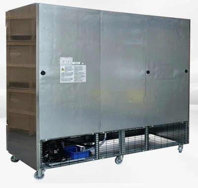 171-0059 82” Stainless Steel Self Contained 3 Door Reach In Freezer