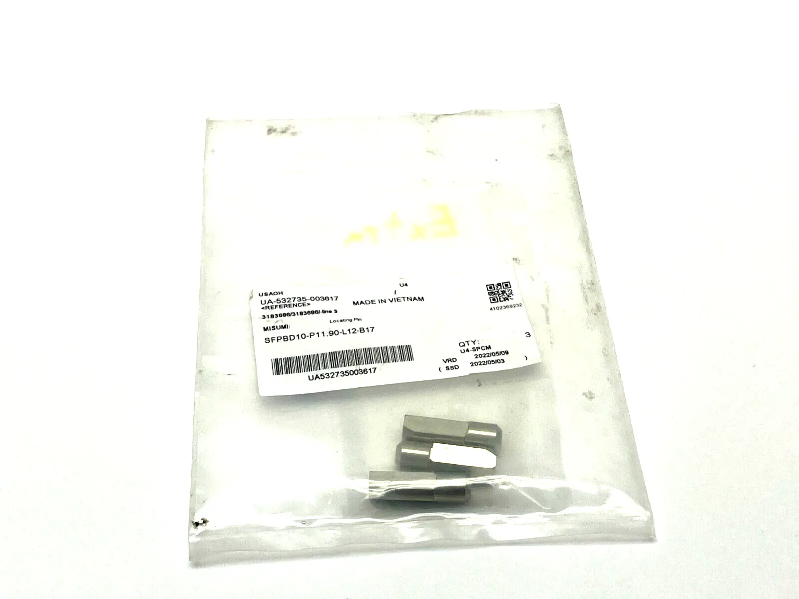 SFPBD10-P11.9-L12-B17 | MiSUMi  Large Head Locating Pin LOT OF 3 - New
