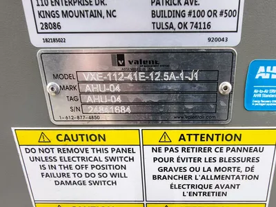 VALENT VXE-112-41E-12.5A-1-J1 Air Handling Unit | ESS Industrial Equipment Sales (9)