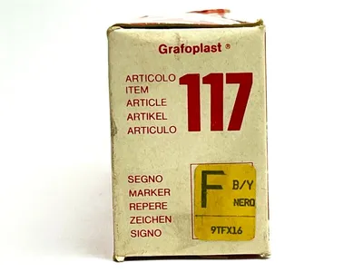 117 | Grafoplast  Wire Markers F Black on Yellow 10 Strips 9TFX16 - New