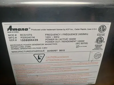 USED AMANA RCS10TS