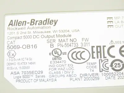 Allen Bradley 5069-OB16 Compact I/O Output Module 24V 16 Channel FW 3.011