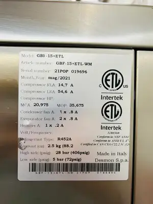 Desmon GBF15+ETL Blast Chiller Freezer Fully Refurbished