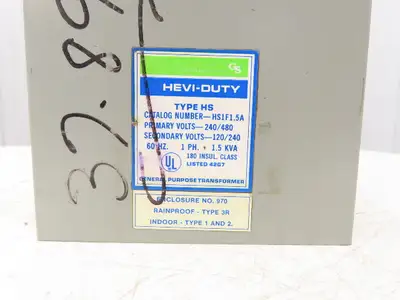 Hevi Duty HS1F1.5A Stepdown Transformer 1.5 KVA 1Ph HV 240/480V LV 120/240V