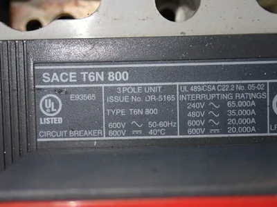 Used ABB SACE T6N 800 Circuit Breakers Ohio US | HGR 24 #1186174