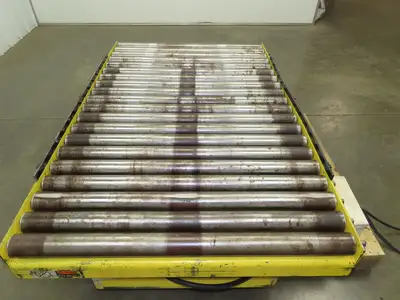1000LB Scissor Lift Table 64" Travel 38x60" Gravity Roller Conveyor Top 3Ph