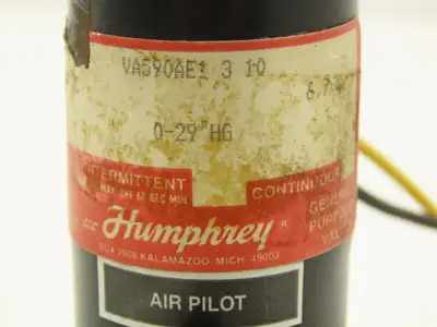 Humphrey VA590AE1310 Solenoid Vacuum Valve 2-Way 3/4" NPT 24VDC Normally Closed