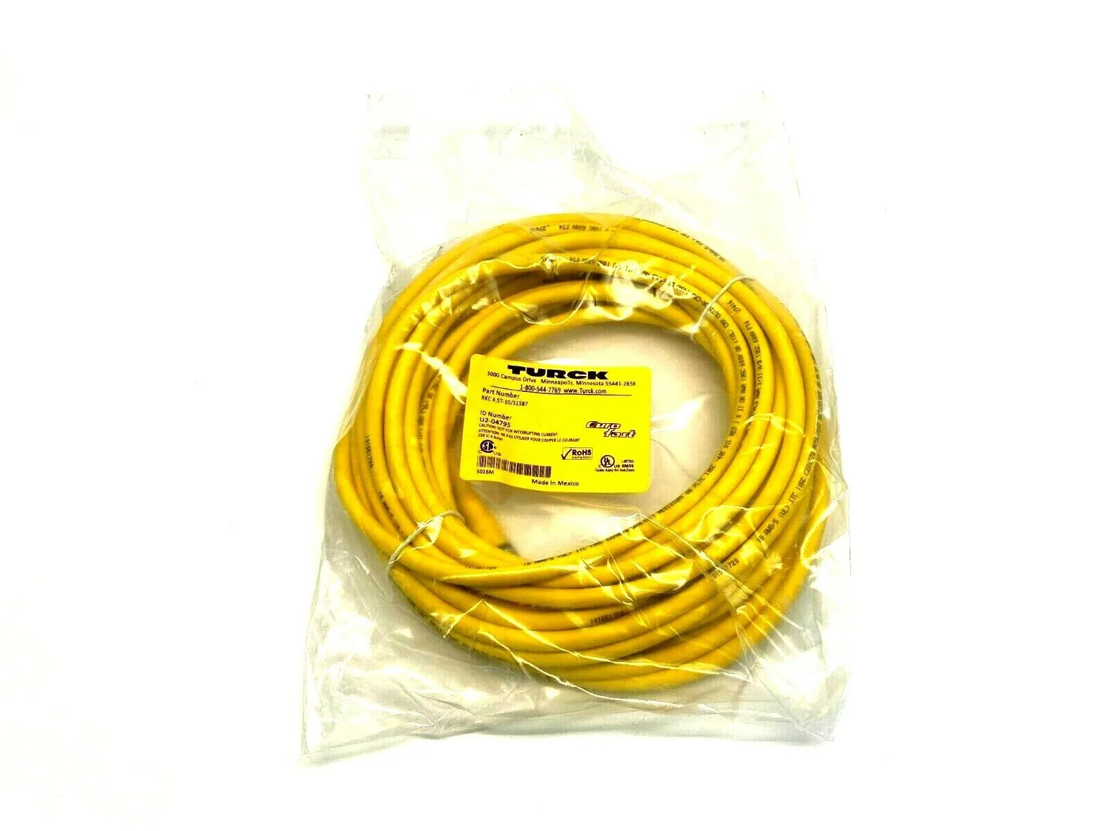 RKC 4.5T-10/S1587 | Turck  Eurofast Single-Ended Cordset U2-04795 - New