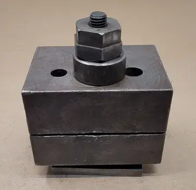 2IN BORING BAR HOLDER: HEIGHT 6-1/2”, WIDTH 4”, LENGTH 5-3/8”, BORE 2”