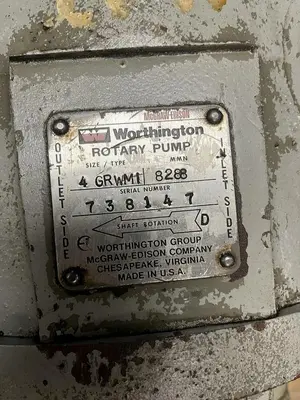Used WORTHINGTON 4GRW-M1 Rotary Pumps Ohio US | Surplus Asset Holdings #1436900