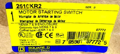NEW SQUARE D 2510KR2 MOTOR STARTING SWITCH