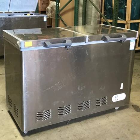 171-0378 51" Stainless Steel Self Contained Seafood Fish Chest Freezer