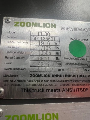 NEW 2025 ZOOMLION FL30