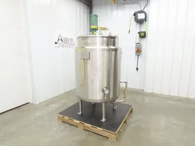 Avins Direct Steam 100 Gallon Mixing Tank 1/3Hp Lightnin Mixer Food Grade SS