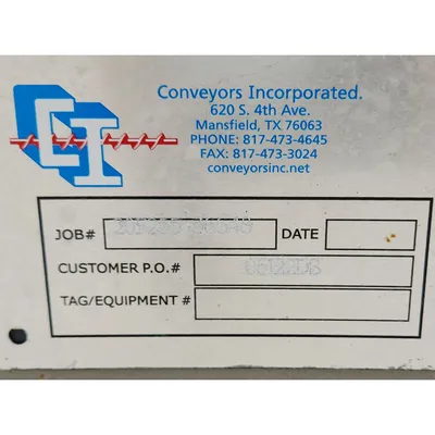 Used CI Conveyors Inc 11" Dia. X 20'-9"L Mild Steel Industrial Screw Auger 3HP