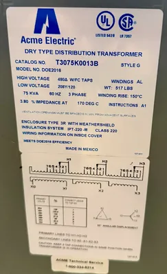ACME ELECTRIC T3075K0013B Transformers | Great American Equipment Company (5)