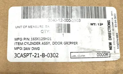 NEW IAW DWG 165K125H01 DOOR GRIPPER CYLINDER ASSEMBLY