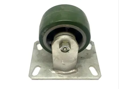 USED ALBION 4" X 2" FLAT CASTER WHEEL GREEN