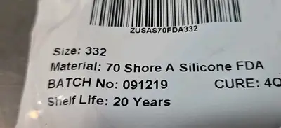 USA Sealing ZUSAS70FDA332 Silicone O-Ring Loc5D24