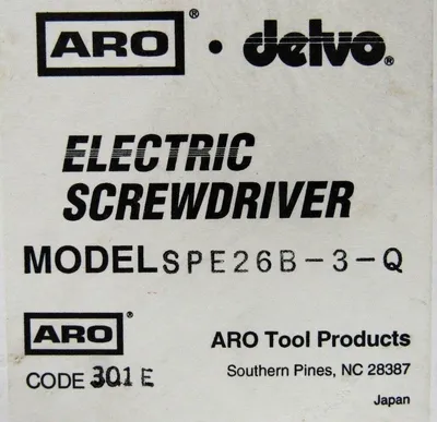 NEW ARO DELVO SPE26B-3-Q ELECTRIC SCREWDRIVER SPE26B3Q