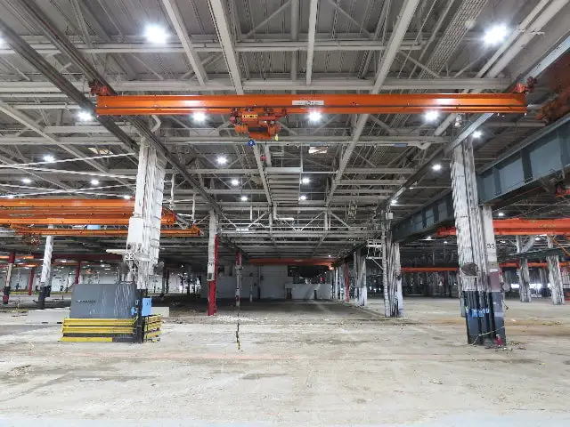 Cleveland Tramrail P&H 4 Ton Underhung Bridge Crane 45' 10" Span w/Remote