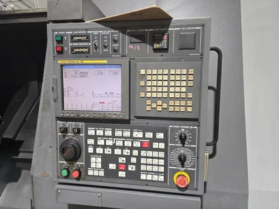 Hyundai SKT-400C F21ITB CNC Lathe w/ Tailstock and Indexer, 10 Slot Turret, LNS Conveyor, 3-Jaw