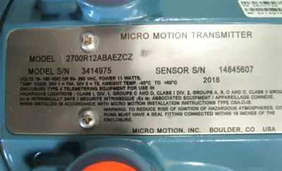 NEW Micro Motion 2700 R12 AB AEZCZ