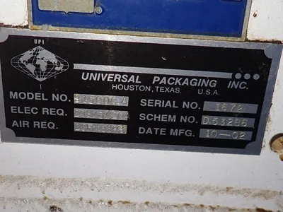 Used 2002 UNIVERSAL PACKAGING INC S1500CA Chemical & Process Equipment Ohio US | HGR 24 #728712