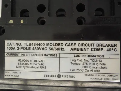 GENERAL ELECTRIC TLB434400 CIRCUIT BREAKER 3-POLE 400A